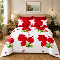 Parure de lit personnalisée 6 pièces imprimée florale avec drap-housse à poches profondes de 14 pouces, drap plat et taies d'oreiller – Draps de lit en gros