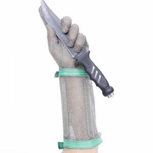 Gants en <span class=keywords><strong>maille</strong></span> métallique, gants en chaîne <span class=keywords><strong>de</strong></span> mailles en acier inoxydable, protection des mains, gants <span class=keywords><strong>de</strong></span> sécurité avec <span class=keywords><strong>manchette</strong></span> <span class=keywords><strong>de</strong></span> 15 cm pour les transformateurs <span class=keywords><strong>de</strong></span> viande - Product Image 1