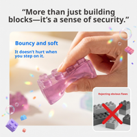 Blocs sensoriels souples DIY, 20 pièces, briques de construction arc-en-ciel pliables, kit de modélisation, jouet pour développer la motricité fine des tout-petits