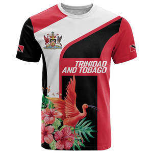 Camiseta Personalizada de <span class=keywords><strong>Trinidad</strong></span> y Tobago Scarlet Ibis Tropical, Personaliza Tu Texto, Camisetas Sublimadas Personalizadas - Product Image 2