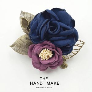 Venda quente das Mulheres Tecido Vintage Floral Broche Lapela Pin Clássico Hijab Rose Flor Broche Pérola Pinos para Mulheres Menina - Product Image 3