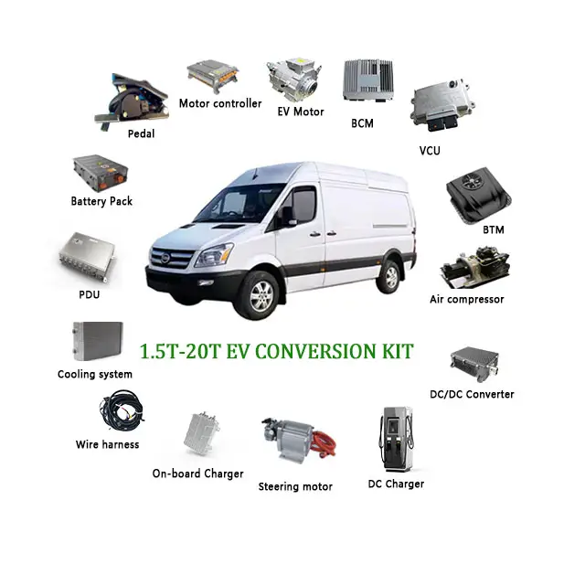 Kit conversione furgone elettrico motore ac da 120kw kit motore elettrico impermeabile motore elettrico kit conversione furgone elettrico per veicolo ev