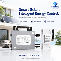 Micro-onduleur solaire 800W Plug and Play avec double MPPT et WiFi, connecté au réseau, avec compteur d'énergie intelligent pour système solaire de balcon
