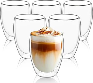 12oz 350ml all'ingrosso <span class=keywords><strong>vetro</strong></span> borosilicato trasparente <span class=keywords><strong>caffè</strong></span> tè Latte Cappuccino tazza <span class=keywords><strong>doppio</strong></span> strato tazze di <span class=keywords><strong>vetro</strong></span> senza manico - Product Image 1
