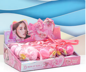 Ensemble de gloss à lèvres en forme de cœur, maquillage de la Saint-Valentin, rouge à lèvres vide de haute qualité, porte-clés rose amour avec prix d'usine - Product Image 5