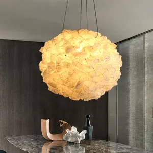 Postmodern Crystal Lantern Chandeliers Raw Stone Lampshade Pendant Lights Porch Natural Crystal Stone Ceiling Lamp