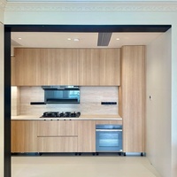 Mueble de Cocina Modular de Madera Moderna Personalizado, Gabinete de Cocina Simple para el Hogar, Gabinete de Tablero de Bloques