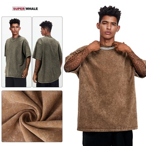 Bán Buôn Chất Lượng Cao 100 Bông 260 GSM Người Đàn Ông Quá Khổ Tùy Chỉnh Trống Axit Rửa Cổ Điển T Áo Sơ Mi - Product Image 3