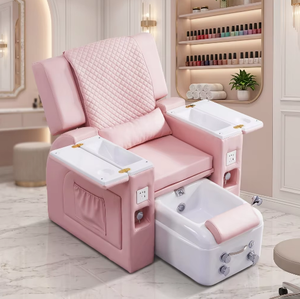 Fauteuil de pédicure moderne et élégant pour salon de beauté, inclinable et pivotant, avec spa pour les pieds et massage - Product Image 1