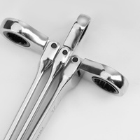 Clé à cliquet à double embout hexagonal, finition miroir, outils de réparation automobile