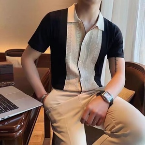 Nouvelle Tendance Exclusif – Chemise de Golf Sportive en Coton à Rayures Jacquard Tricotées, Séchage Rapide, Logo Personnalisé pour Homme - Product Image 3