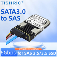 TISHRIC SATA 3.0 22Pin ke SAS 29Pin HDD kartu adaptor konverter 6Gbps SATA3.0 7PIN kabel kompatibel 2.5 "3.5" SAS Hard Disk Drive