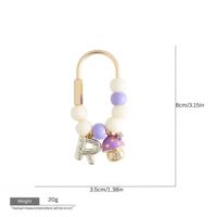EDGE Porte-clés en alliage personnalisé, tendance, avec lettres perlées colorées, pendentif alphabet, accessoire de sac à main mignon, breloque de sac en alliage pour femme