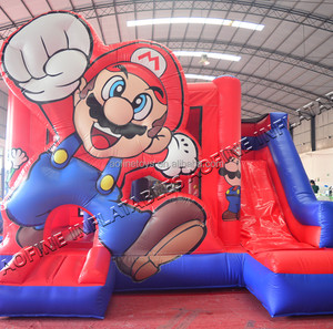 Castillo de salto comercial de <span class=keywords><strong>Mario</strong></span> con soplador de aire Casa de rebote inflable de <span class=keywords><strong>Mario</strong></span> con combinación de tobogán - Product Image 2