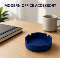 Cendrier rond en silicone moderne et portable avec logo personnalisé, qualité alimentaire, résistant à la chaleur, incassable, vente en gros, cadeau promotionnel, bar