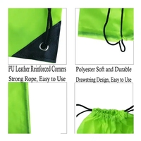Sac à cordon personnalisé avec logo, en polyester recyclé imperméable 210D, avec poignée en corde, pour une utilisation sportive en plein air