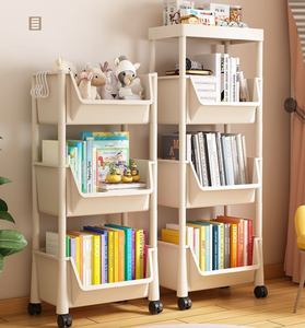 Estantería móvil multicapa con ruedas, armario de almacenamiento estrecho para habitación de niños, baño u oficina, estante organizador de plástico rodante - Product Image 5