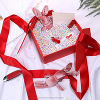Boîte cadeau créative de luxe pour la Saint-Valentin, boîte à bijoux en carton avec ruban et nœud, boîte cadeau hexagonale en forme de cœur