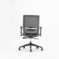 Chaise de bureau pivotante exécutive moderne avec accoudoirs réglables, dossier ergonomique en maille et coussin en tissu pour ordinateur