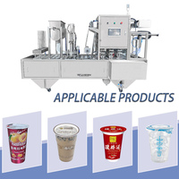 Machine automatique de remplissage et de scellage de gobelets à film souple pour yaourt, lait, thé, lait de soja, lait de coco, milkshake, smoothie, gelée, boisson sportive