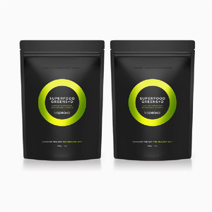 Plastica riciclata Evoh integratore di capsule organiche Super verdi custodia trasparente Mylar Doypack Bag con Logo personalizzato - Product Image 4