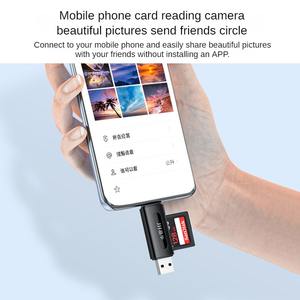 Lecteur de carte TF universel externe OTG USB Type-C haute vitesse deux-en-un à <span class=keywords><strong>prix</strong></span> avantageux avec garantie d'un an pour téléphone Android et ordinateur - Product Image 2