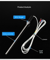 Sonde de température de type vis en acier inoxydable K/J/PT100, longueur 200 mm, dédiée aux contrôleurs de température, sonde d'injection OEM