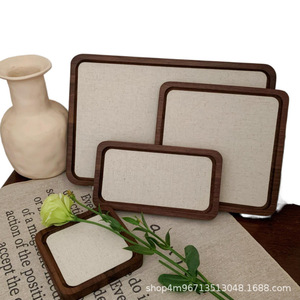 Jewelry Tray Walnut Wood 10x10cm 14x14cm 18x18cm 18x10cm 33x22cm Desktop Organizer For <b>Necklace</b> <b>Ring</b> Display Storage - Product Image 2