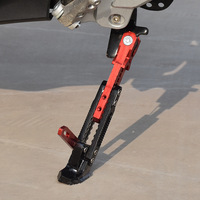 YOUME Support de pied de moto en métal CNC réglable à 8 couleurs Support latéral durable Support résistant aux coups de pied Systèmes de carrosserie de motos