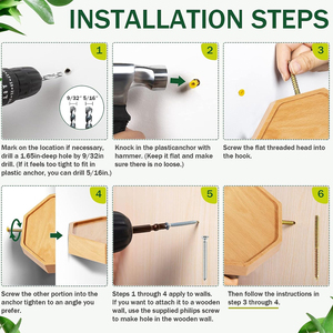 6 inch gỗ tự nhiên treo tường kệ gỗ bát giác nổi kệ gỗ keo Bộ 3 kệ nổi nhỏ mộc mạc - Product Image 4