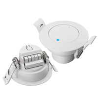 Détecteur de présence humaine intelligent à induction radar micro-ondes, interrupteur encastré au plafond avec angle réglable