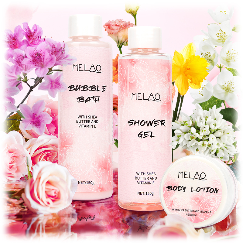 Частная торговая марка, роскошный набор для ванной на День святого Валентина, подарок для спа, набор лосьона для тела, дорожный набор для душа для женщин