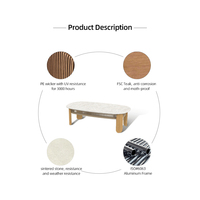 Moderno pequeño lujo al aire libre de aluminio muebles de cocina Artie colección de muebles para el hogar-al aire libre mesa auxiliar de café para uso en el jardín