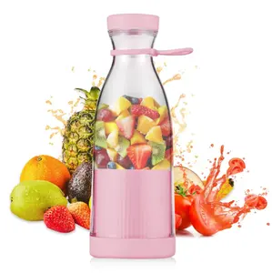 Hot Sale Household Mini USB Portable Fruit Ice Smoothie Juicer Blender 380ml Bottle Cup With 6 Blades For Daily Drink Vitamins