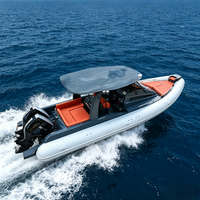 Bateau semi-rigide (RIB) de 9,6 m en fibre de verre avec cabine, tube gonflable Orca Hypalon de 32 pieds, yacht de loisirs familial avec cabine de couchage