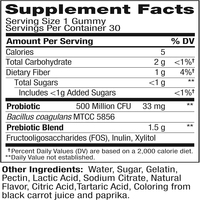 Gummies de haute qualité à marque privée SANS GLUTEN avec prébiotiques et probiotiques ET FIBRES pour soutenir la digestion