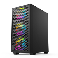 Boîtier noir pour PC de jeu 0.4SPCC Steel + Dual HDD Bays | 240mm AIO & 6x120mm Fan Support USB3.0 4 PCI Slots for M-ATX/ITX Builds
