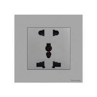 Prise murale noire YUHE UK 13A avec USB Type-C Charge Rapide 18W, 14 prises, interrupteur mural, contrôle via application EWeLink, style traditionnel et moderne