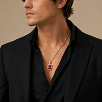 Collier chaîne torsadée en alliage avec pendentif carré Mocha en strass, style Hip Hop, or et argent, 10 couleurs, 25x33mm, vente en gros