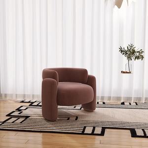 Fauteuil individuel de salon nordique le plus populaire, fauteuil inclinable en bois massif, revêtement en tissu, fauteuil à un siège - Product Image 6