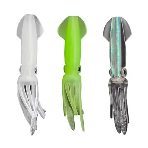 Rikimaru Glow Squid Lure Jiggling Künstliche bunte weiche Plastik köder Sea Fishing Squid Bait