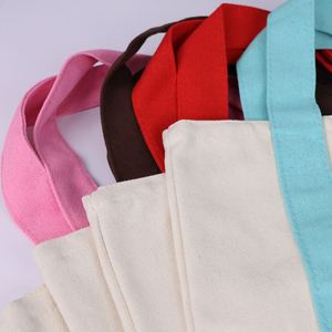 Sac fourre-tout en toile de coton moyen, personnalisé, portable, à double bandoulière, pour usage quotidien, avec poignées, motif dessin animé, vierge, pour broderie et transfert thermique - Product Image 2