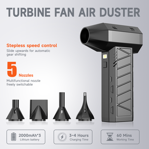 Mini Soffiatore d'Aria Portatile Senza Fili a 4 Velocità, Ventilatore Turbo per Pulizia Tastiera, Sostituisce l'Aria Compressa per la Pulizia dei Scanalature delle Finestre - Product Image 2