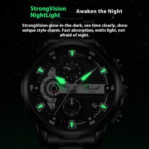 Diz Brand Luxury Men's Quartz Watch Large High-End Impermeable Luminoso Multifuncional Trendy Hot Item Acero inoxidable Glass - Product Image 3
