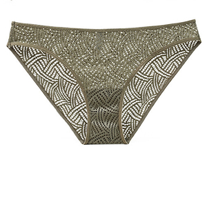 Bajo la cintura de algodón maduro suave cómodo de señora panty Sexy bragas de encaje bragas transparentes - Product Image 4