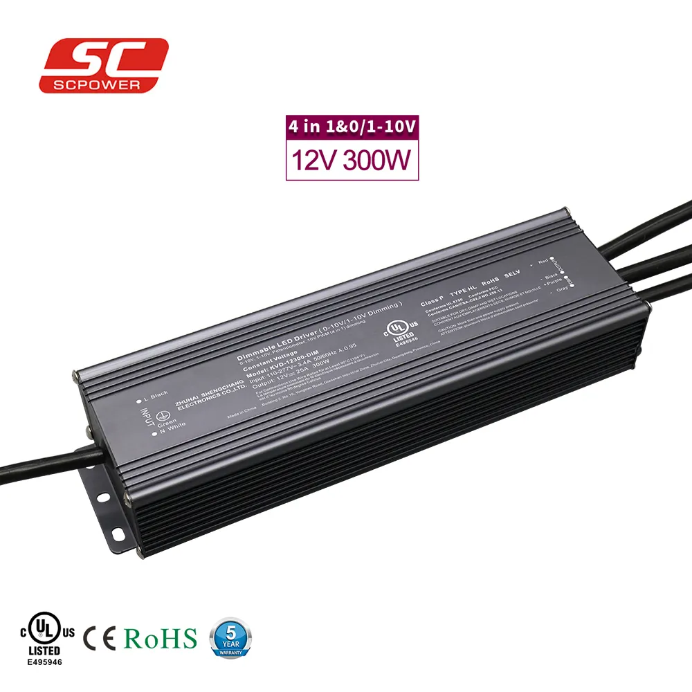 Luz led conductor precio 12 v 24 vdc fuente de alimentación de 300 vatios led controlador de potencia