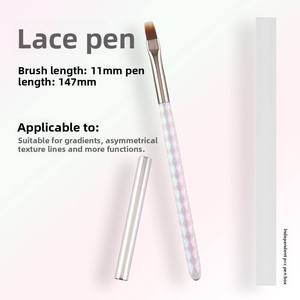 Aurora Diamond Shaped 10 Pack Acrylic Handle Nail Brush <b>Set</b> Precise <b>Crimped</b> Nylon Bristle Gel Construction Tool for Salon - Product Image 1