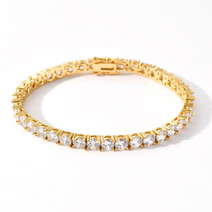 BES 3mm 4mm 5mm Jewellery Diamond <strong>Choker</strong> Iced Out Hiphop CZ Zircon Bling Jewelry Necklace Gold <strong>Silver</strong> Rose Tennis Chain - Product Image 4