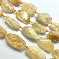 Perles de pierres précieuses semi-précieuses en citrine de forme irrégulière facettée de 15-20x30 mm, bloc long rectangulaire, pour la fabrication de bijoux