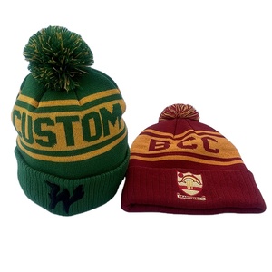 Bonnet tricoté chaud pas cher en gros pour hommes, femmes et couples, motif jacquard personnalisé, nœuds, carreaux, broderie 3D, casquette d'hiver contre le froid - Product Image 3